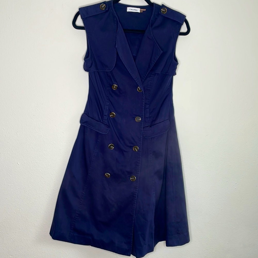 Calvin Klein size 4 tailored dress navy blue